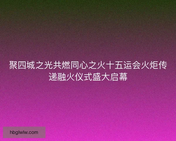 聚四城之光共燃同心之火十五运会火炬传递融火仪式盛大启幕